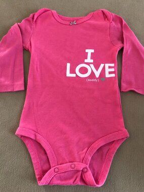 Carter's Baby Girls Pink Onesie Long Sleeves Size 9 Month